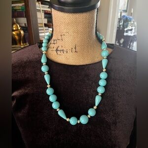 Chunky Blue Acrylic Beads Necklace